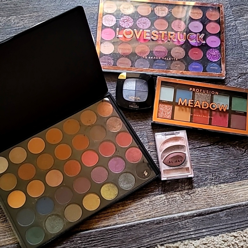 " Lovestruck, L'Oreal, Profusion Meadow, Almay, Palladio" eyeshadow palettes!